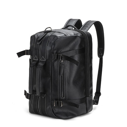 Large Travel Backpack for Men – Multi-Functional PU Leather Bag