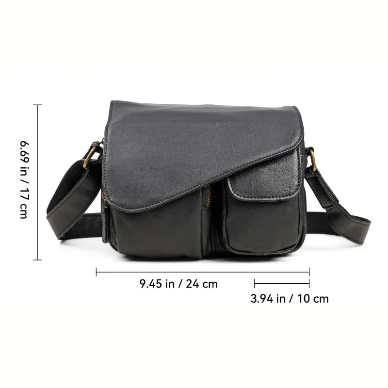 Genuine Leather Crossbody Messenger Bag for Men – 10.5" iPad