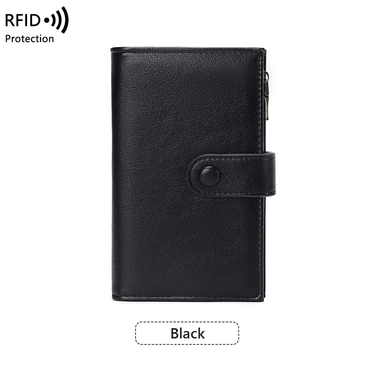 RFID Blocking Women's Trifold Leather Clutch Wallet