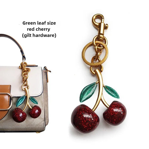 Crystal Cherry Keychain Bag Charm for Women