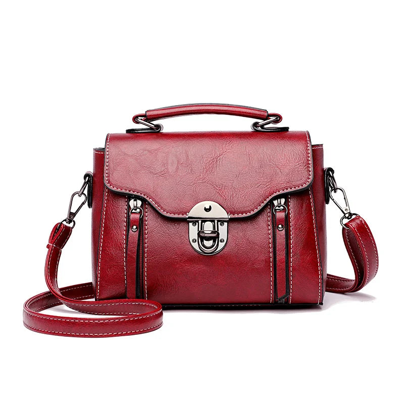 Crossbody Bag for Women – Vintage PU Leather Flap Satchel Purse