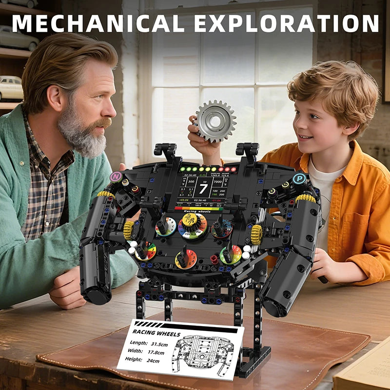 Formula Racing Steering Wheel Building Blocks Set – MOC Technic Model