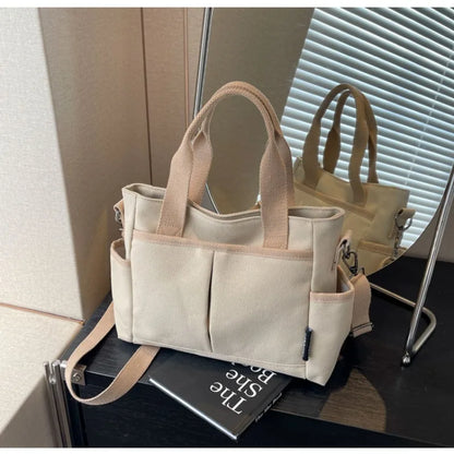 Canvas Tote Bag Women's Large Capacity Crossbody Handbag