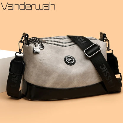 3-Layer Crossbody Bag for Women – Soft PU Leather Shoulder Bag