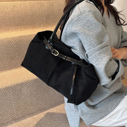 Women's Suede Tote Bag – Large Capacity Shoulder Bag