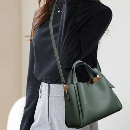 Leather Bucket Handbag – Women's Large Capacity Shoulder & Crossbody Bag