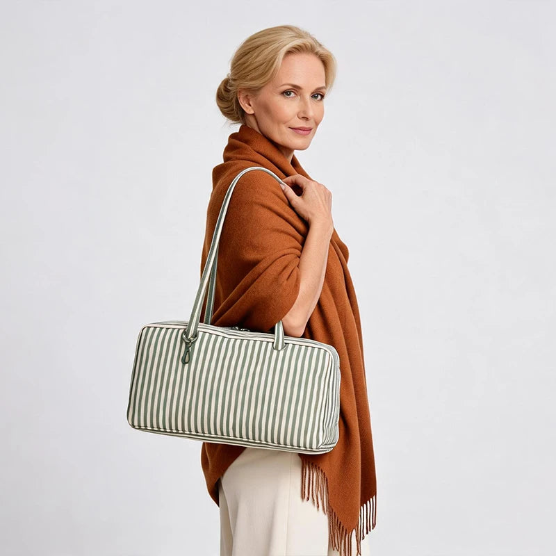 Polka Dot Shoulder Bag – Lightweight Nylon Handbag for Women