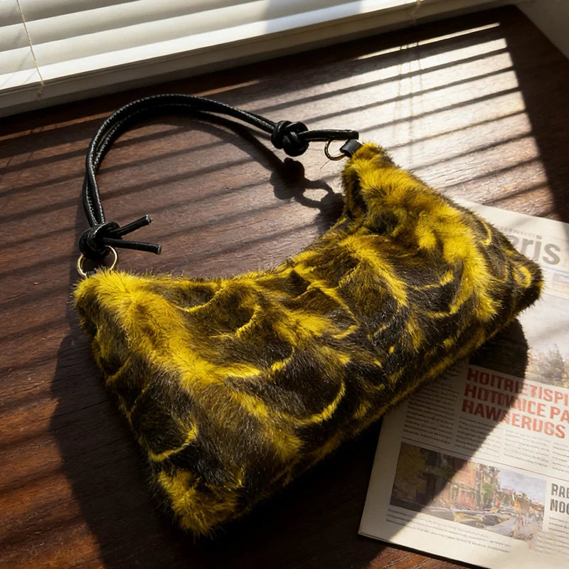 Faux Fur Shoulder Bag – Luxury Women's Crossbody Handbag