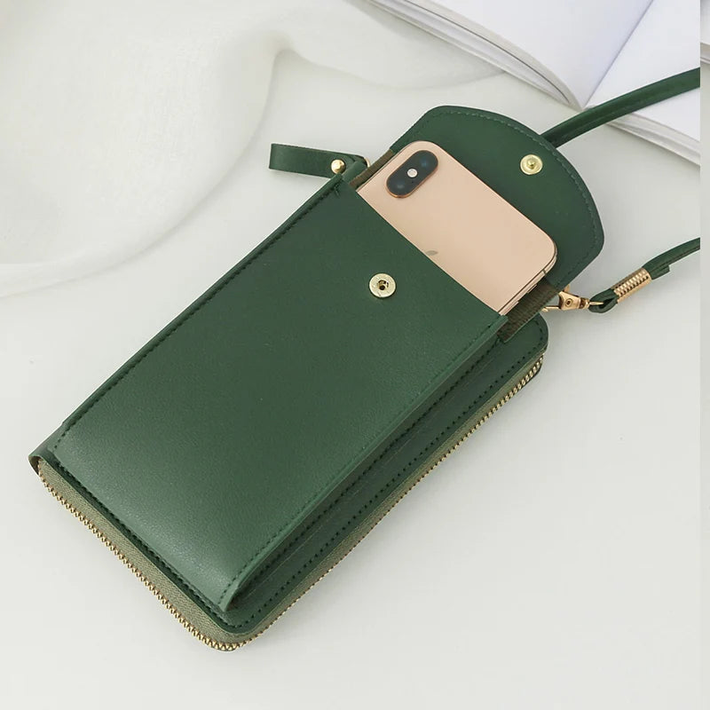 Women's PU Leather Phone Crossbody Bag & Wallet