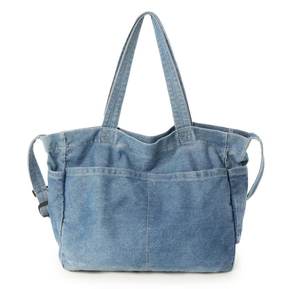 Denim Tote Bag for Women – Large Capacity Shoulder & Crossbody Bag