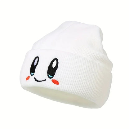 Unisex Cartoon Embroidered Big Eye Beanies Casual Hats Knitted Winter Warm Hat Hip Hop Skull Bonnet