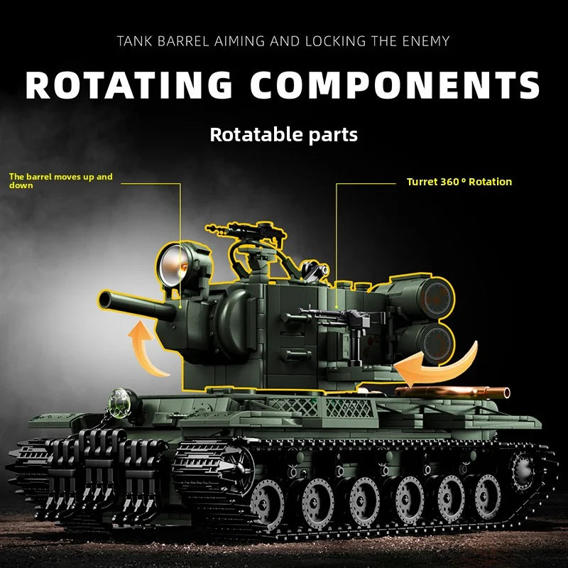 KV-2 Heavy Tank MOC Building Set – 2235-Piece Military Brick Model