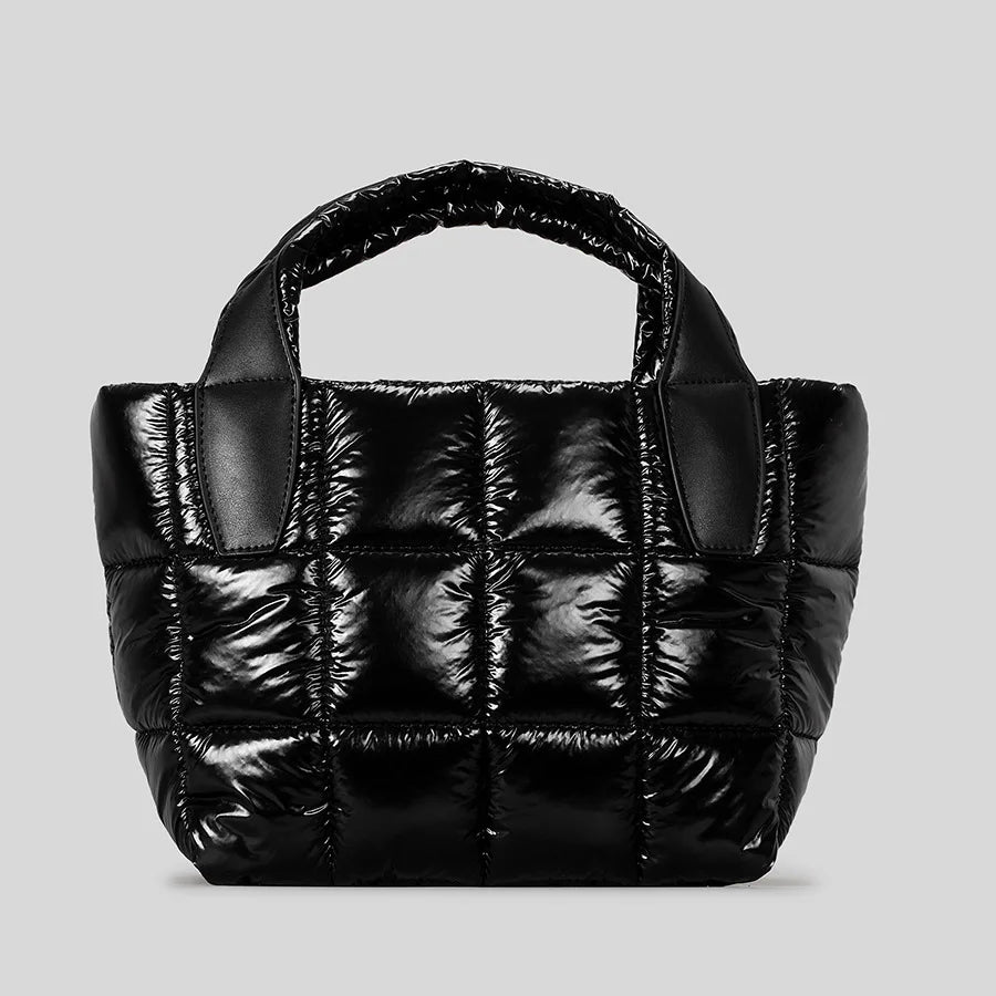Quilted Puffer Tote Bag – Waterproof Nylon Women's Handbag