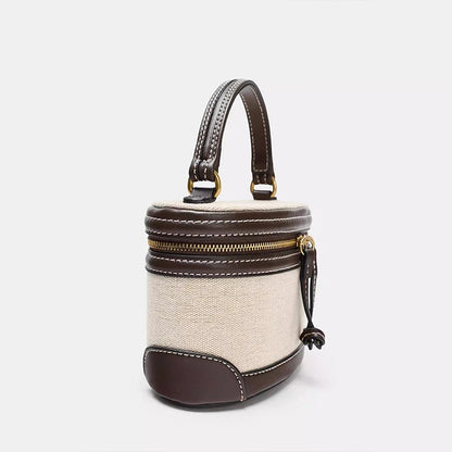 Woven Box Bag – Women's Retro PU Leather Top Handle Handbag