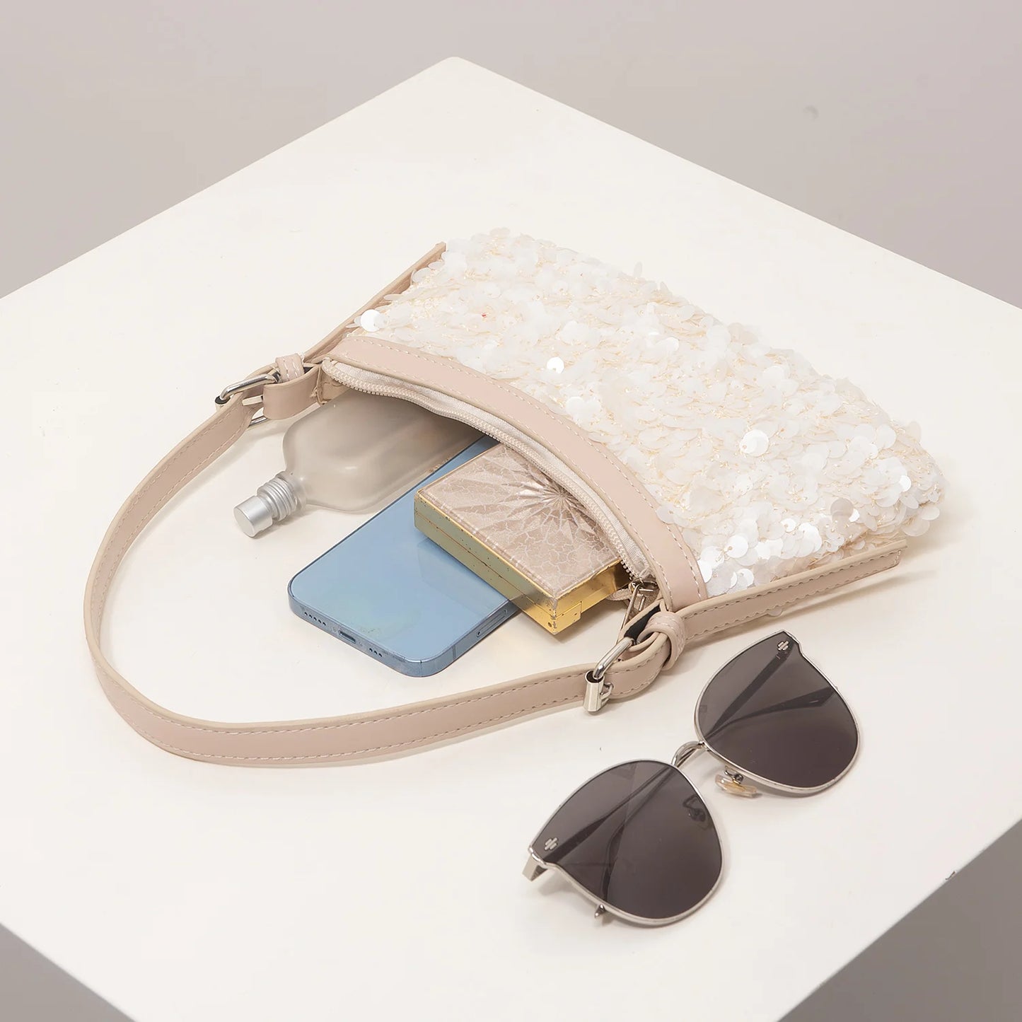 Sequin Shoulder Bag – Glitter Baguette Purse for Prom & Gala