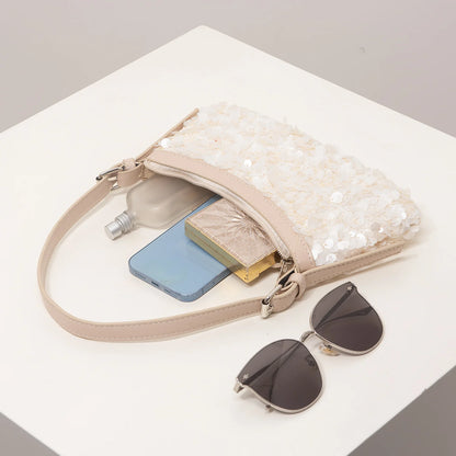 Sequin Shoulder Bag – Glitter Baguette Purse for Prom & Gala