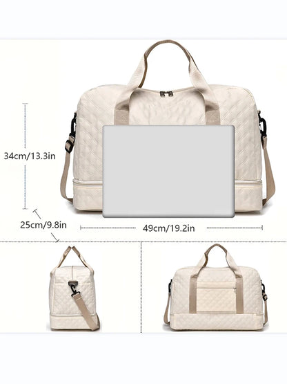 Large Capacity Travel Duffel Bag Quilted Sports Gym Bag