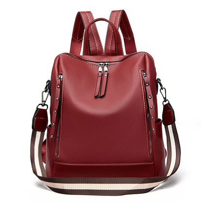 Leather Backpack for Women – Waterproof Anti-Theft Bag