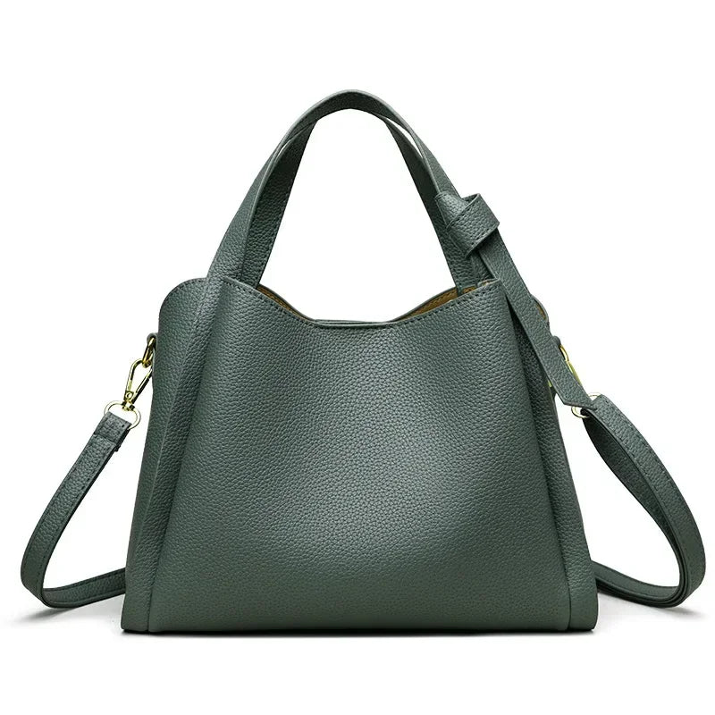 Women's PU Leather Bucket Bag – Luxury Crossbody Shoulder Handbag