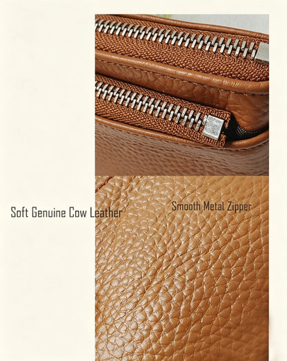 Genuine Leather Zipper Coin Purse for Women