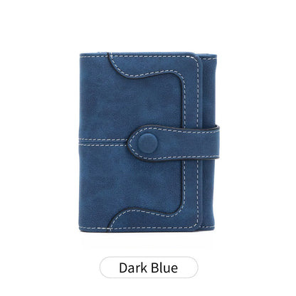 Women's Bifold Snap Wallet – Compact Vintage Short Purse