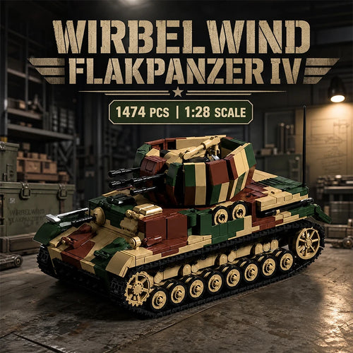 Wirbelwind MOC Building Set – 1:28 WWII Anti-Aircraft Tank Blocks