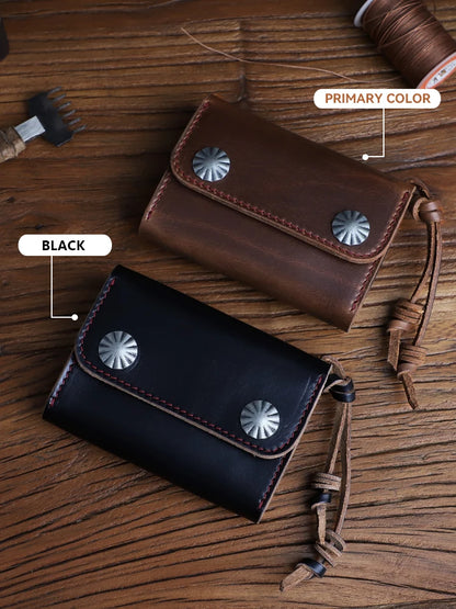 Handmade Horween Chromexcel Leather Card Wallet with Coin Purse