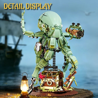Pirate Octopus Sea Monster Building Blocks – Adventure Treasure Hunt Set