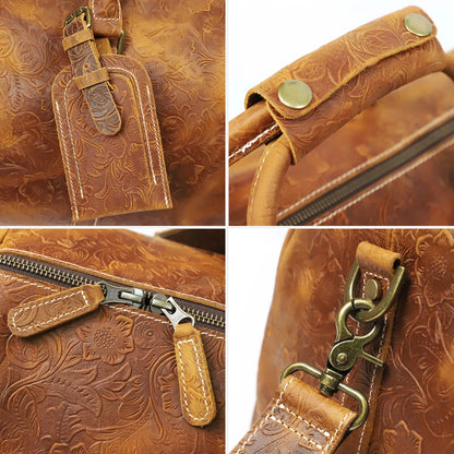 Genuine Leather Weekend Duffle Bag – Travel Holdall