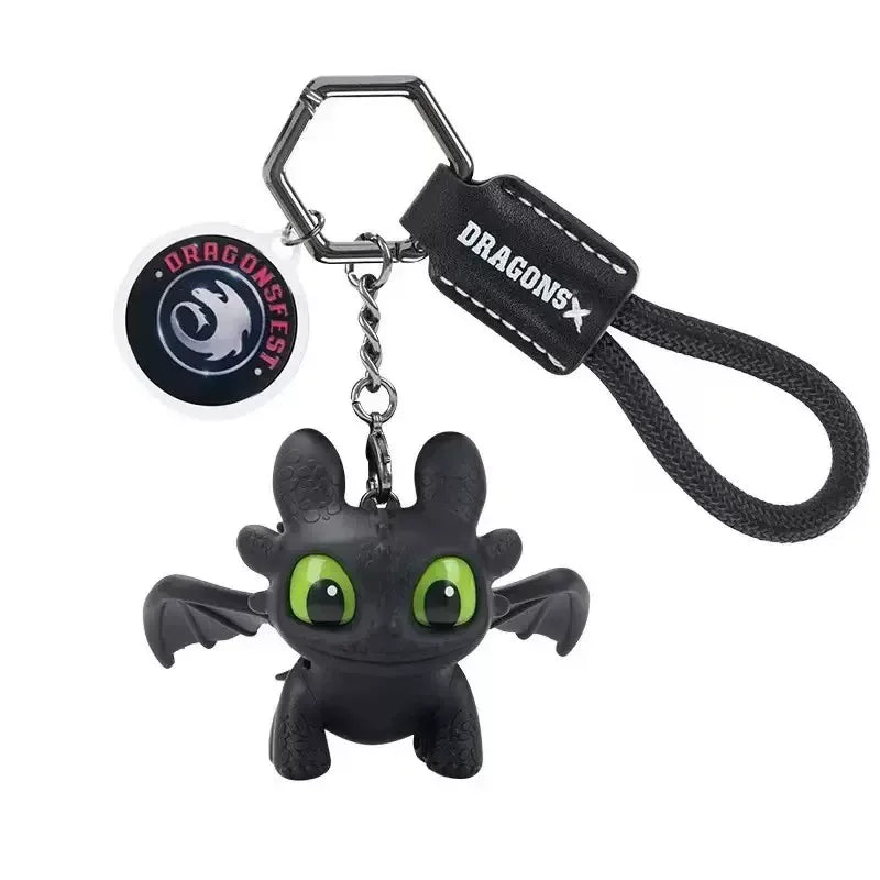 Toothless Night Fury Dragon Keychain – Luminous Eyes Charm