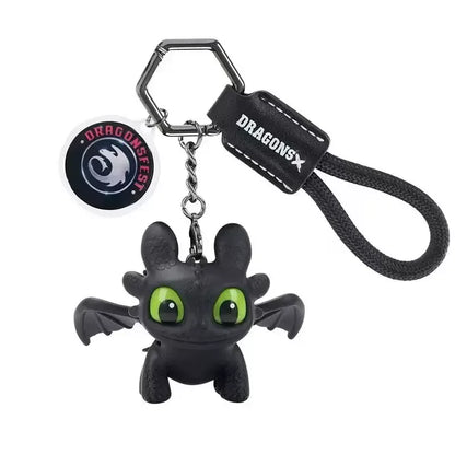 Toothless Night Fury Dragon Keychain – Luminous Eyes Charm