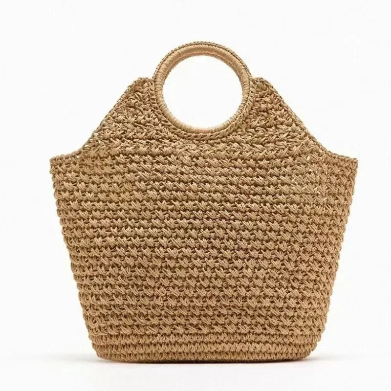 Raffia Crochet Beach Bag – Handmade Woven Clutch Handbag