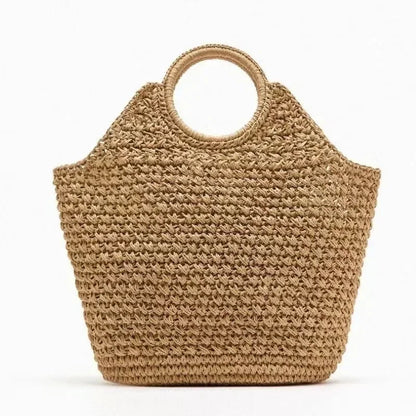 Raffia Crochet Beach Bag – Handmade Woven Clutch Handbag