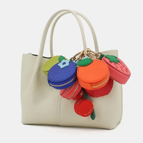 Fruit Coin Purse Keychain – Cute Mini Leather Zipper Pouch