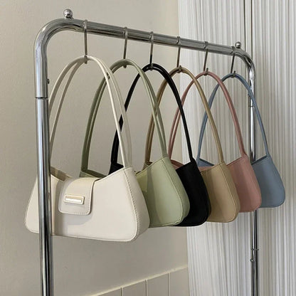 Minimalist Shoulder Bag for Women – Small Buckle Underarm Handbag