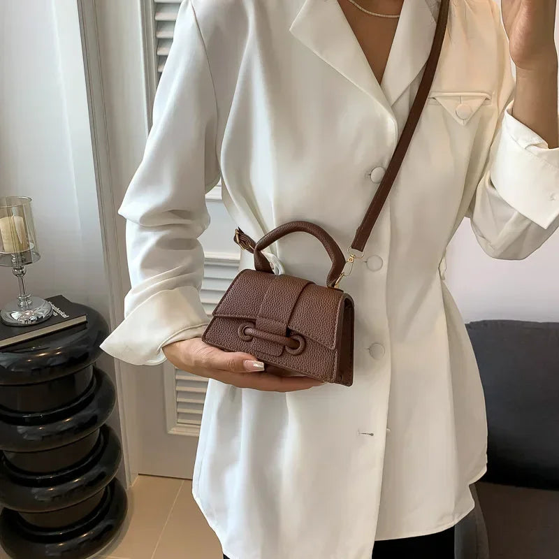 Mini Crossbody Bag for Women – Structured Top Handle Clutch Purse