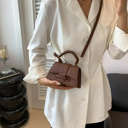 Mini Crossbody Bag for Women – Structured Top Handle Clutch Purse