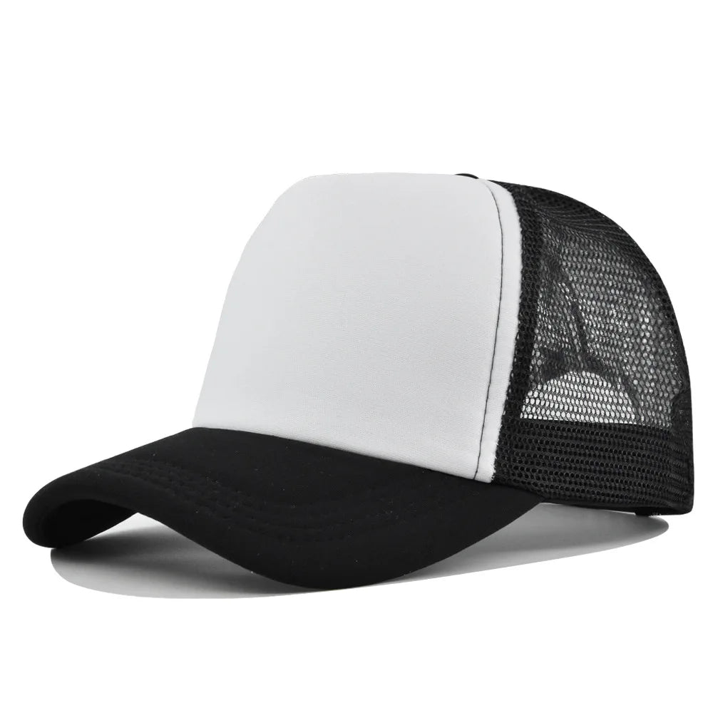 Plain Trucker Hat – Adjustable Mesh Snapback Baseball Cap