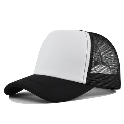Plain Trucker Hat – Adjustable Mesh Snapback Baseball Cap