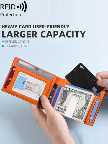RFID Blocking Carbon Fiber Wallet – Ultra-Slim Bi-Fold Credit Card Holder with ID Window