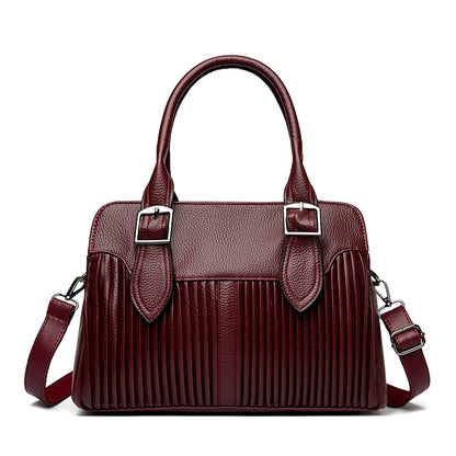 Large Capacity Soft Leather Women's Tote Bag – 3-Layer Luxury Handbag