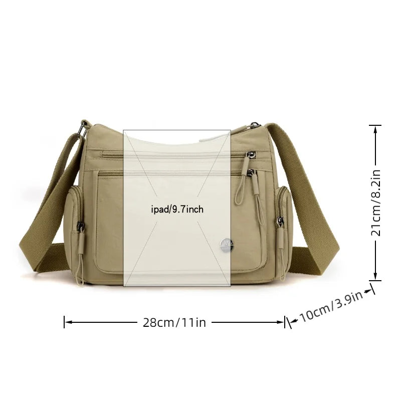 Women's Crossbody Bag – Multi-Pocket Lightweight Shoulder Bag