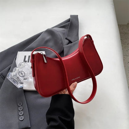 Y2K Leather Shoulder Bag for Women – Cute Mini Underarm Purse