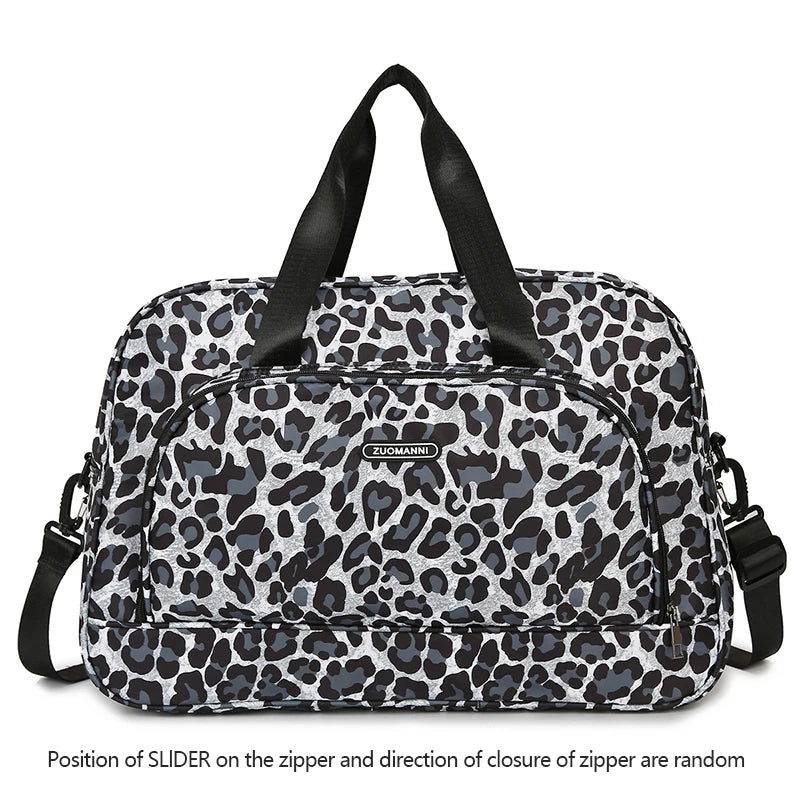 Leopard Print Large Capacity Women's Travel Gym Tote Bag