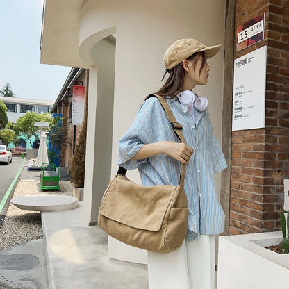 Women's Canvas Crossbody Bag – Vintage Casual Shoulder Tote