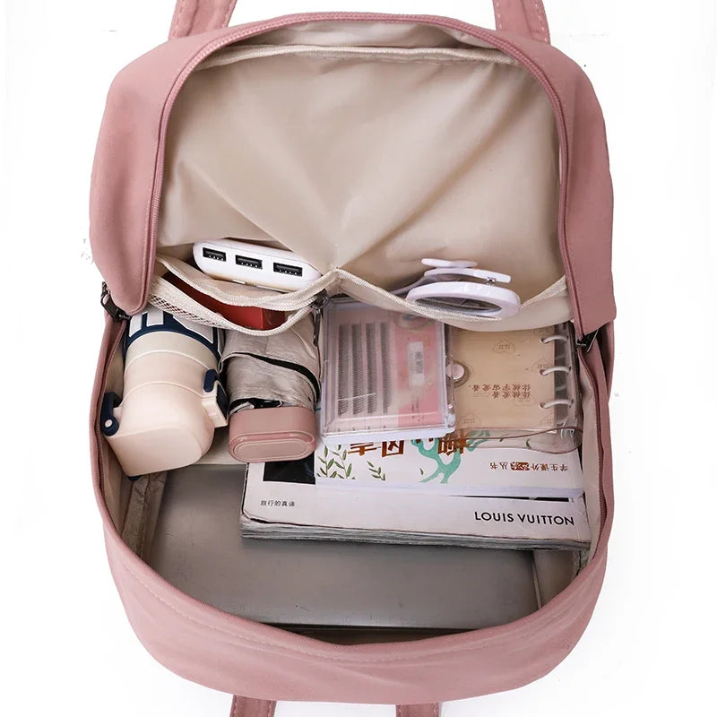 Waterproof Women's School Backpack with Free Bear Charm