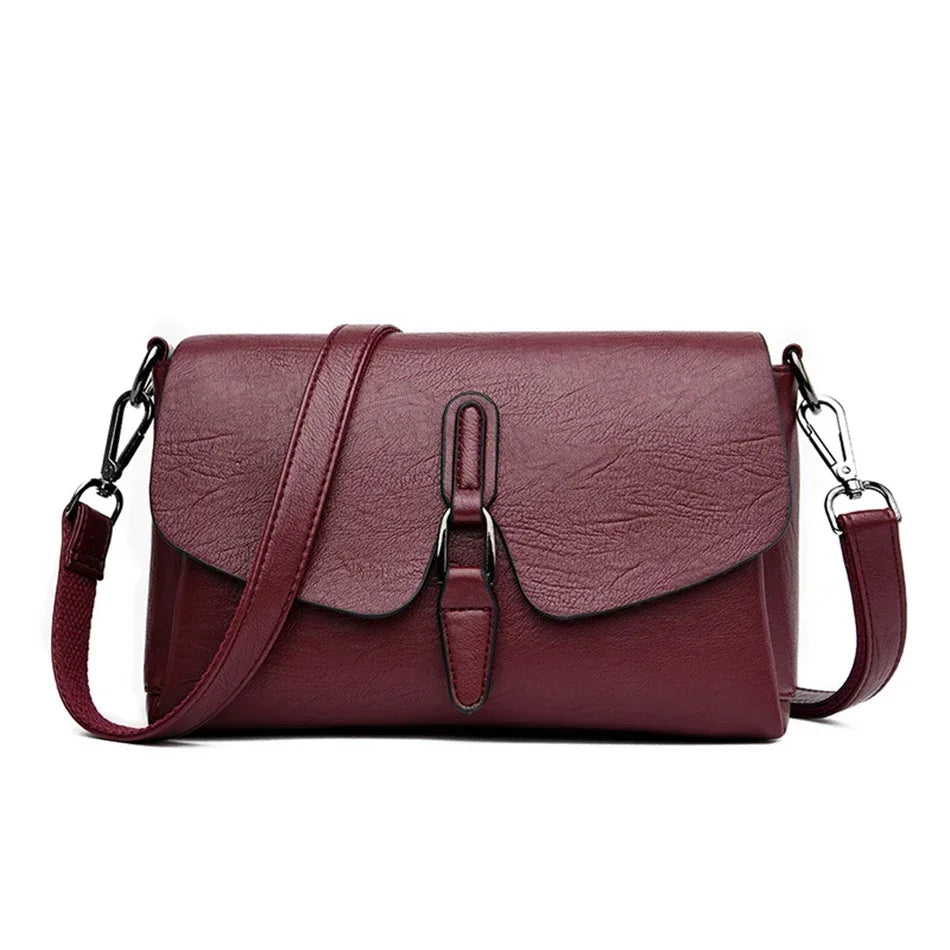 3-Layer Leather Crossbody Shoulder Bag for Women – Luxury Designer Handbag