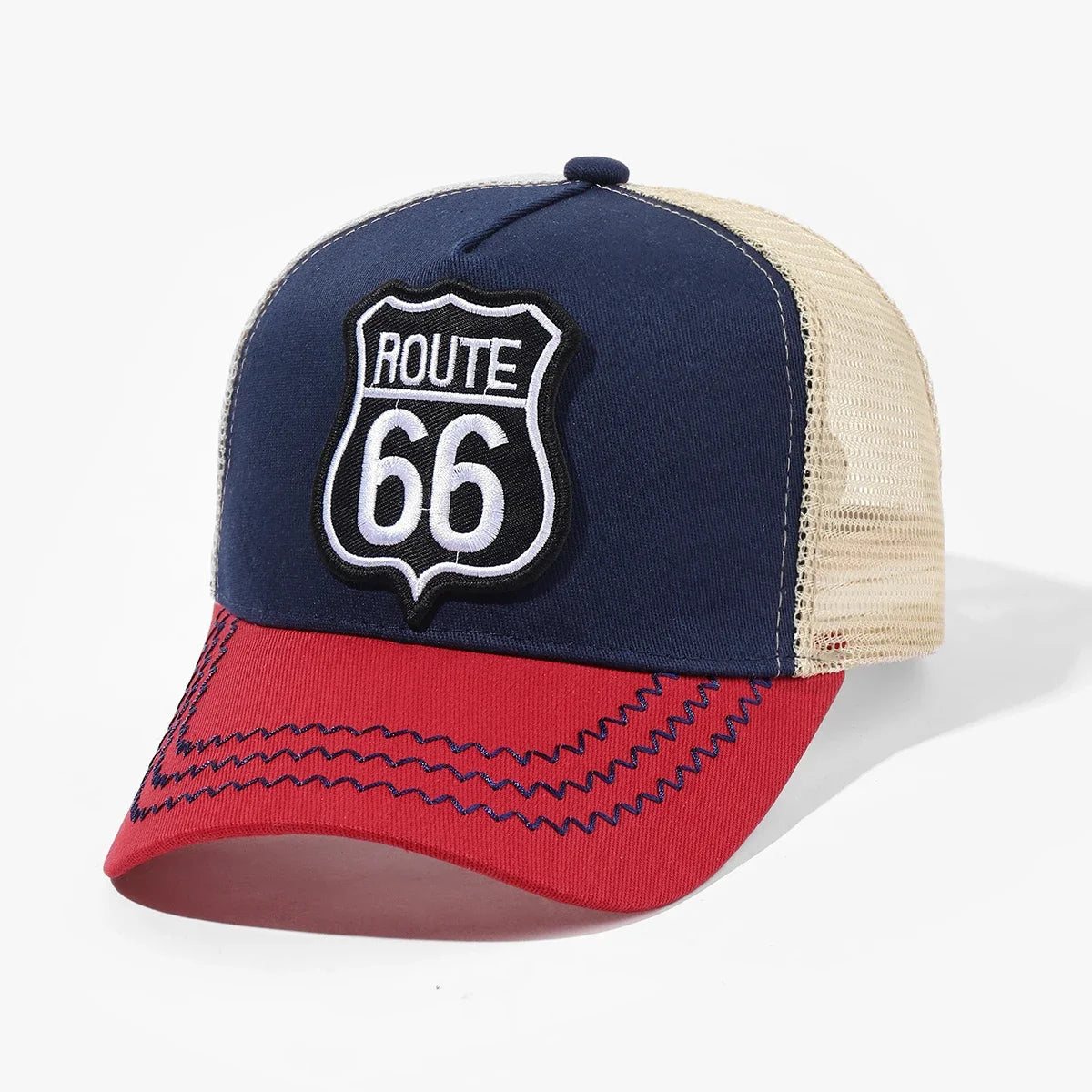 Route 66 Mesh Trucker Cap – Breathable Adjustable Baseball Hat