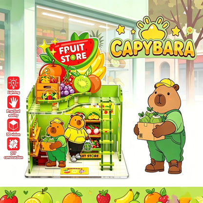 Capybara DIY Building Blocks Kit – Miniature Street Shop with LED Light