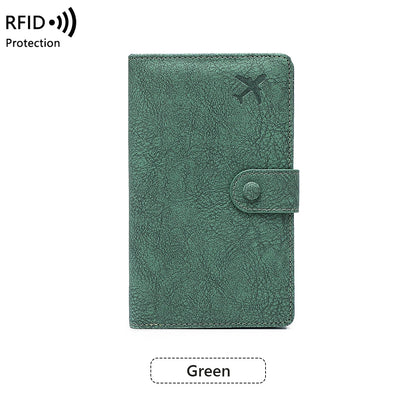 RFID Passport Wallet – Multifunctional Travel Holder with Airplane Design